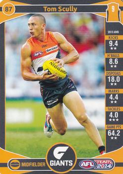2014 Team Zone AFL Team #87 Tom Scully Front